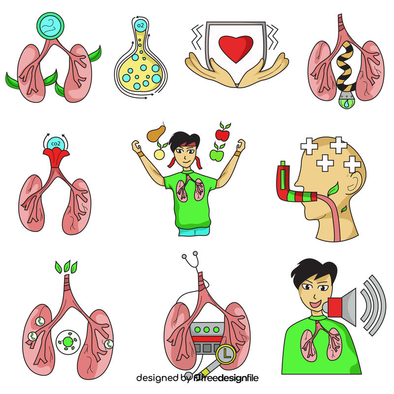 Lungs set vector