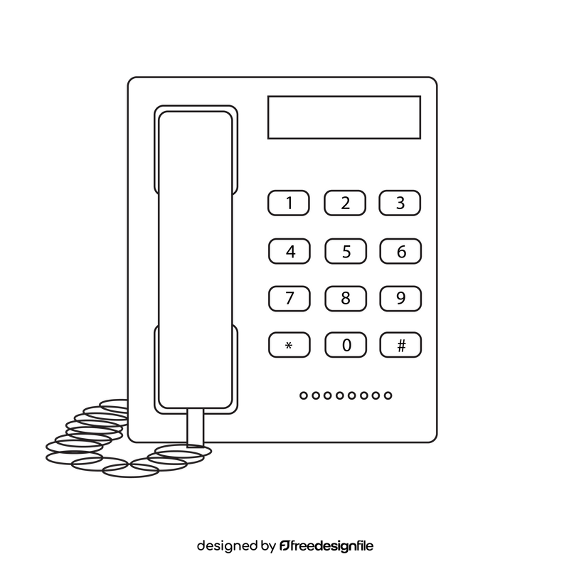 Telephone drawing black and white clipart