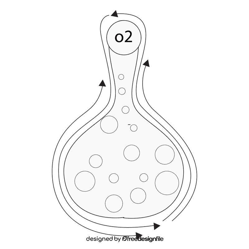Lungs oxygen enter red blood cell black and white clipart