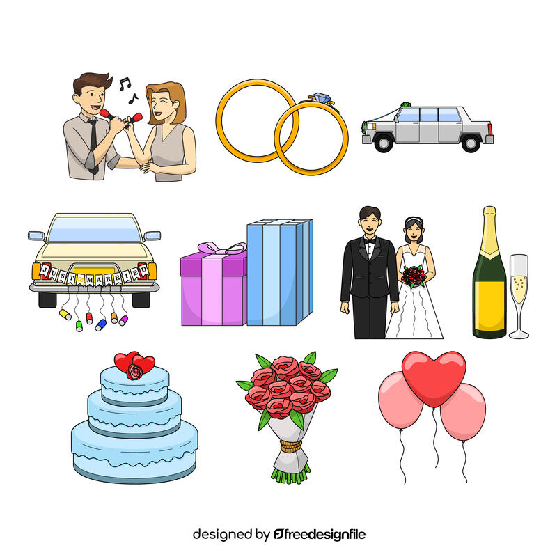 Marriage vector Set vector