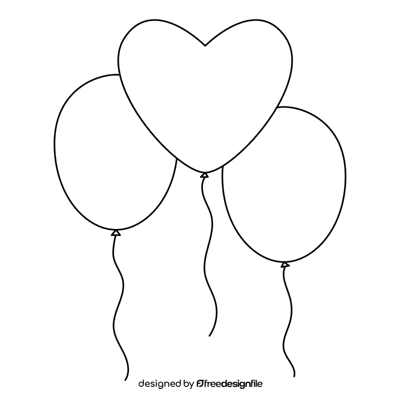 Marriage Balloon black and white clipart