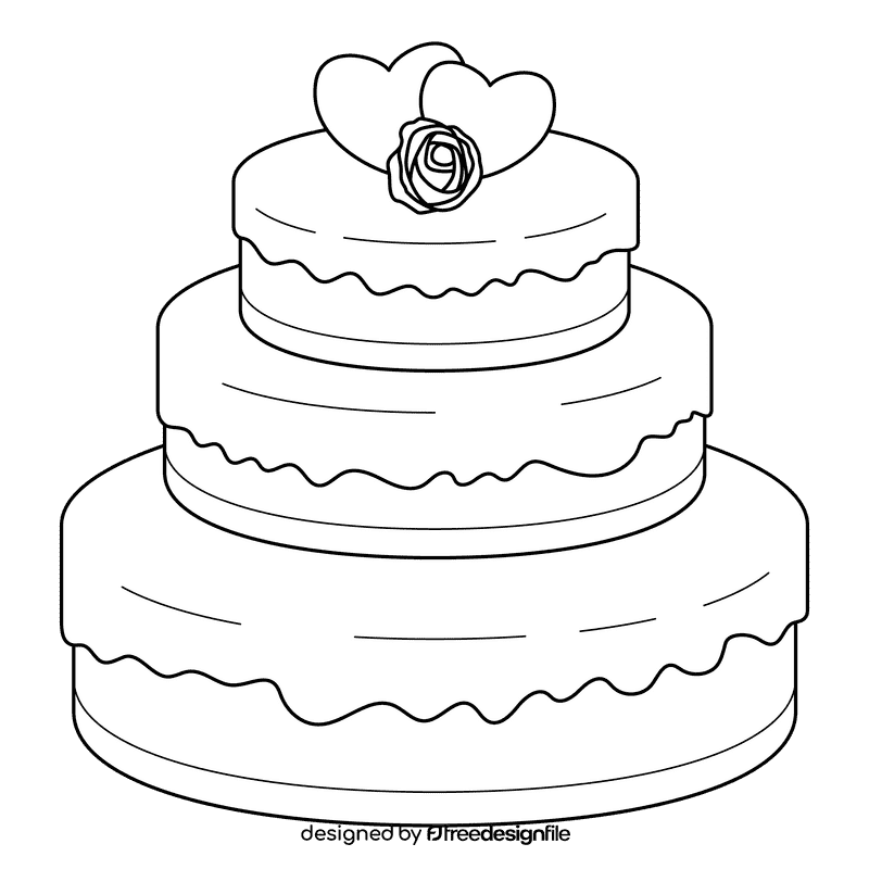 Marriage Cake black and white clipart