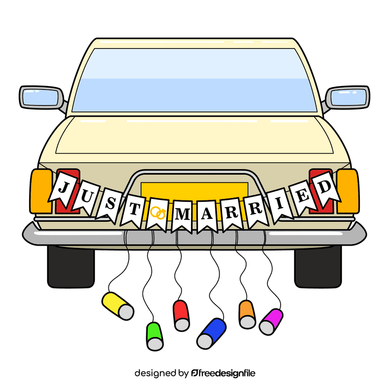 Marriage Just Married Car clipart