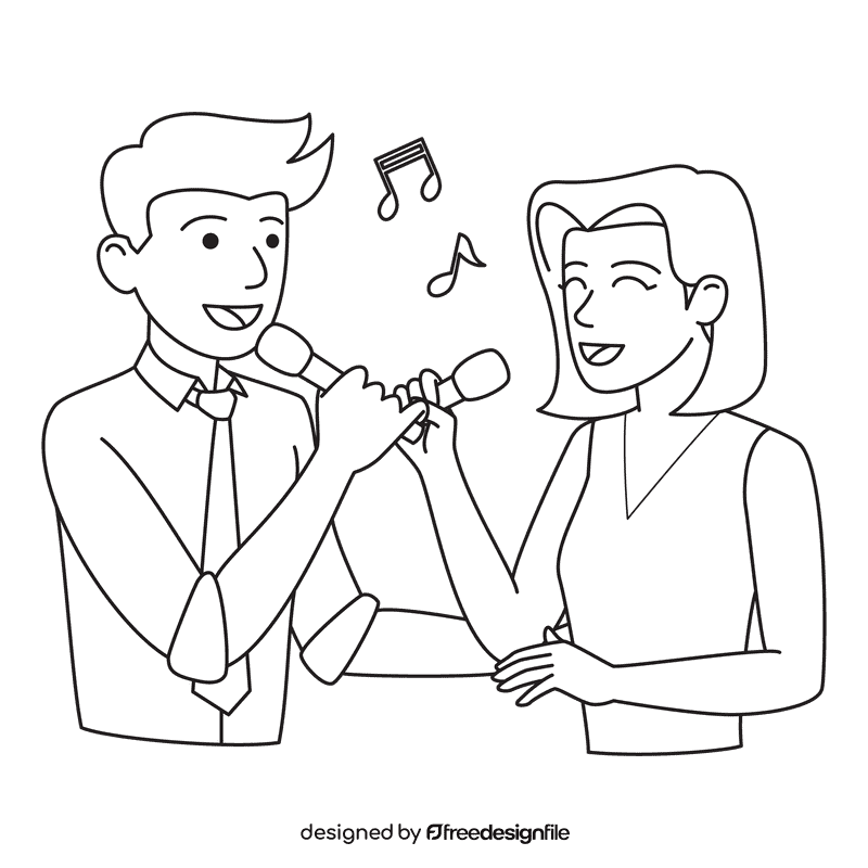 Marriage Wedding Singer black and white clipart