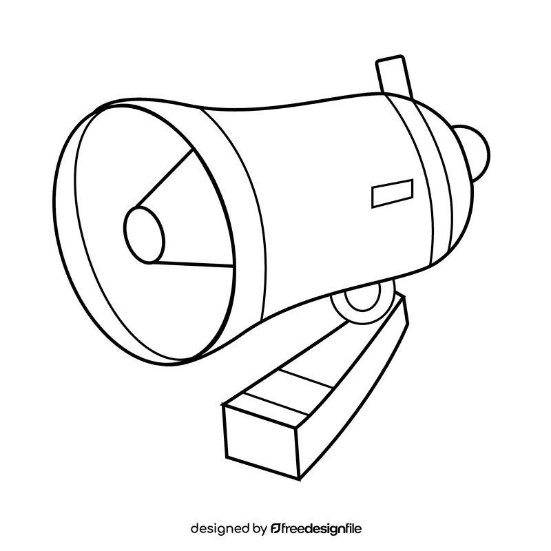 Megaphone foldable black and white clipart