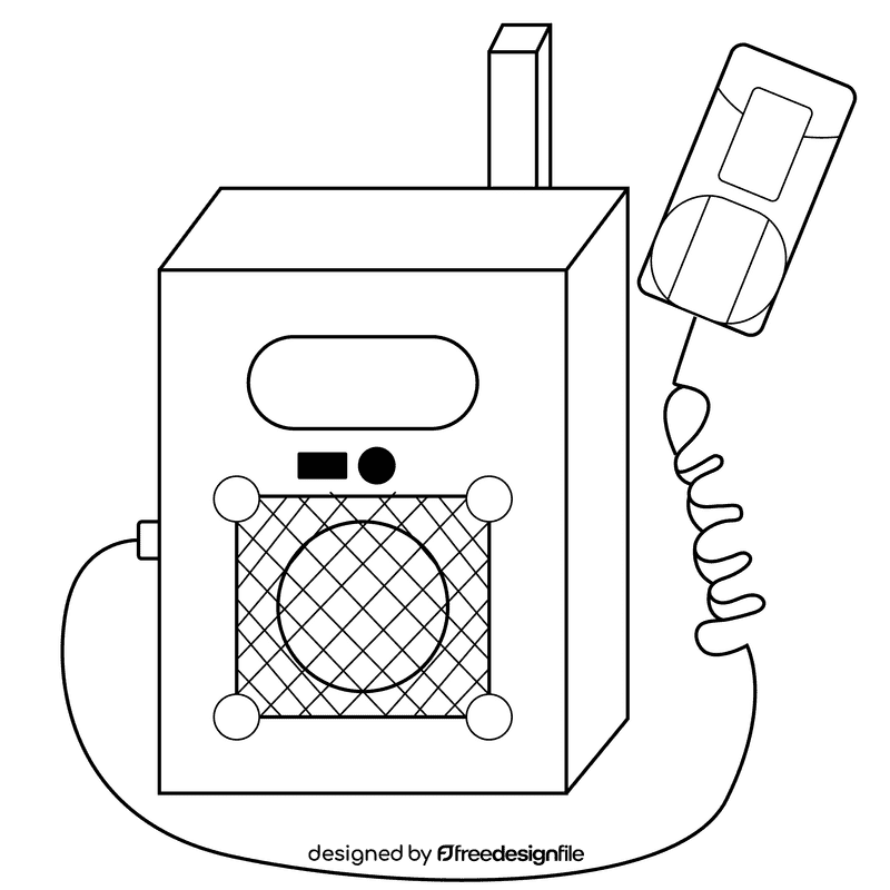 Megaphone portable black and white clipart
