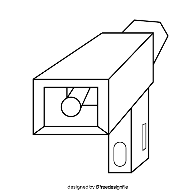 Megaphone square black and white clipart