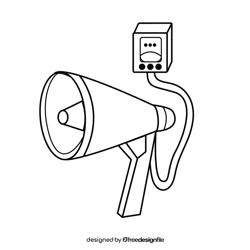 Megaphone external microphone black and white clipart