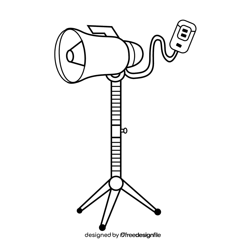 Stand megaphone black and white clipart