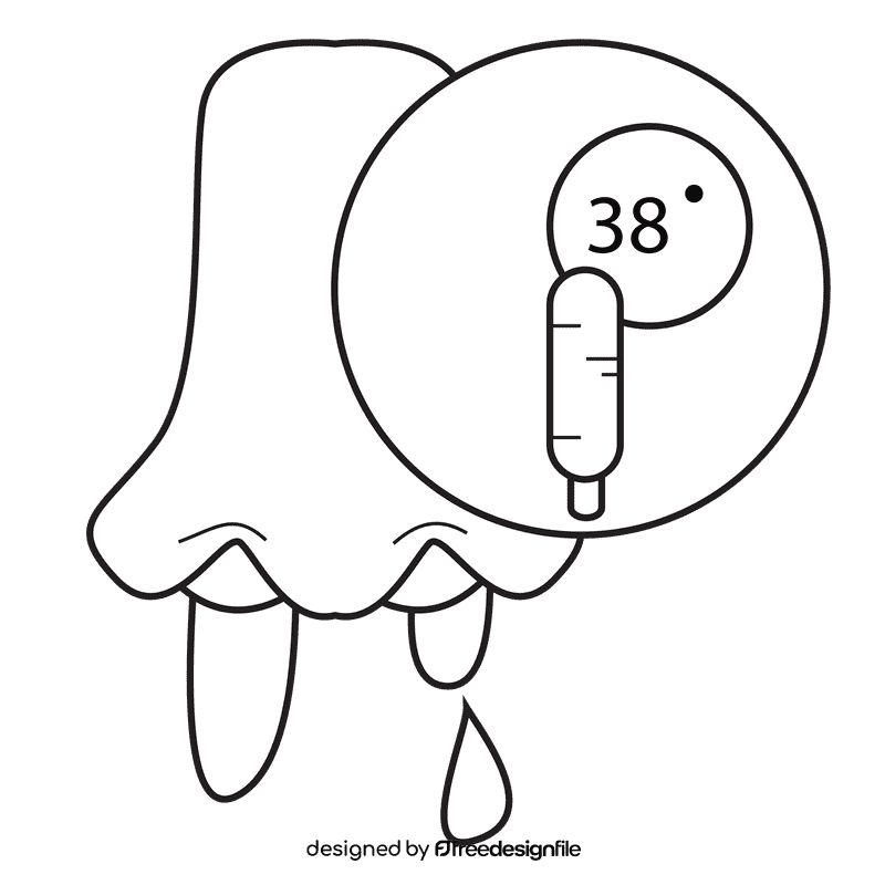 Nose ifluenza black and white clipart