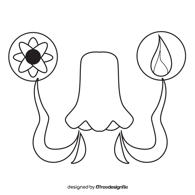 Nose smell sense black and white clipart