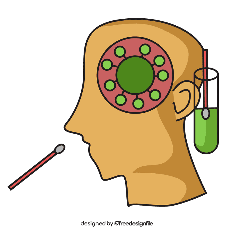 Nose swab test clipart