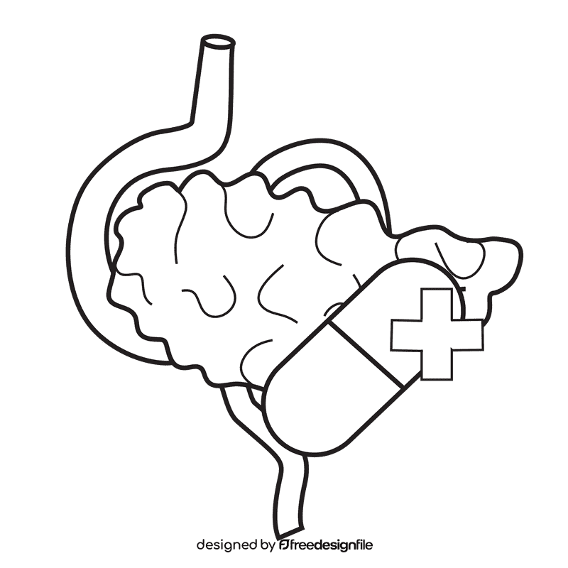 Medicine pancreas black and white clipart