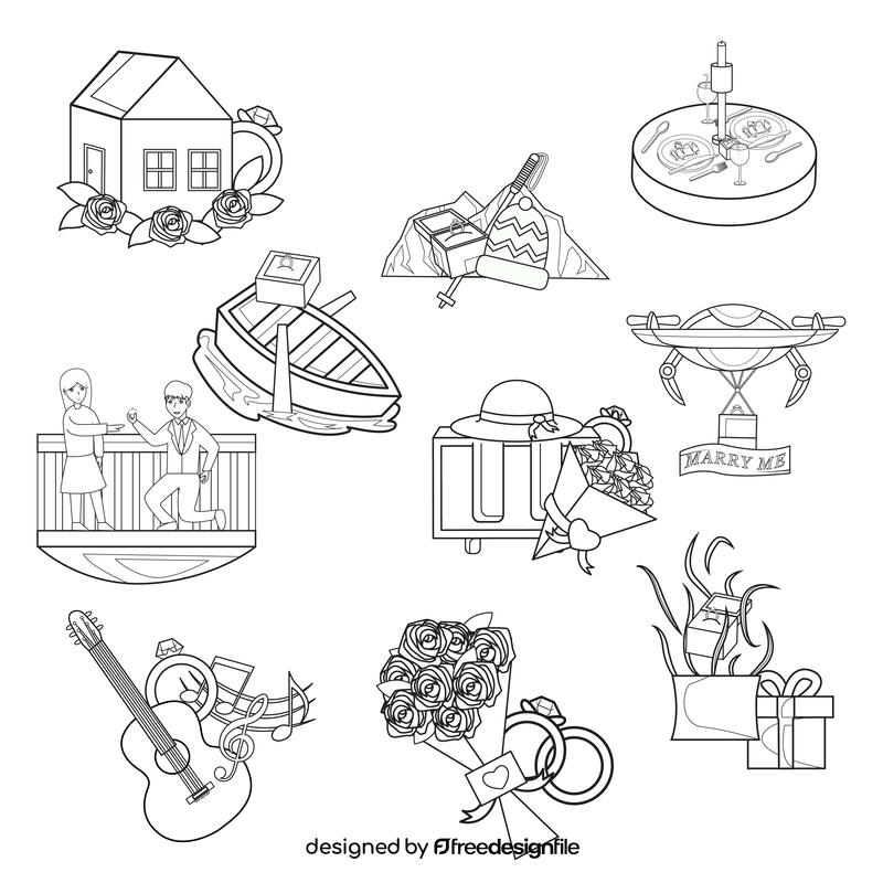 Proposal Set black and white vector