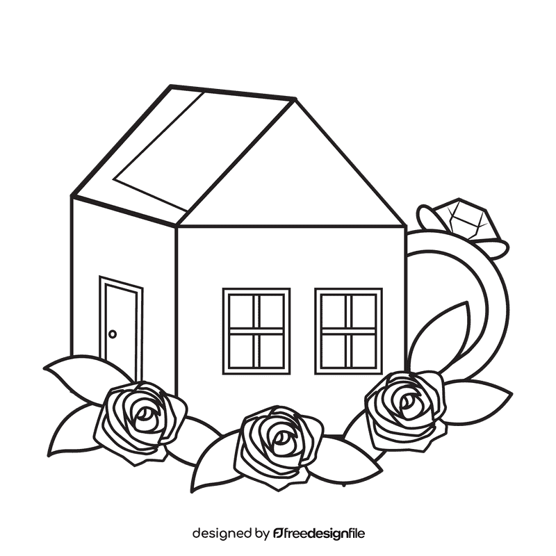 Proposal At Home black and white clipart