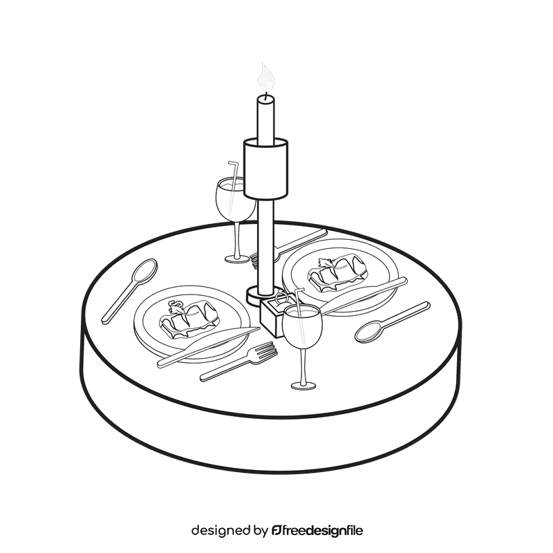 Proposal Dinner black and white clipart