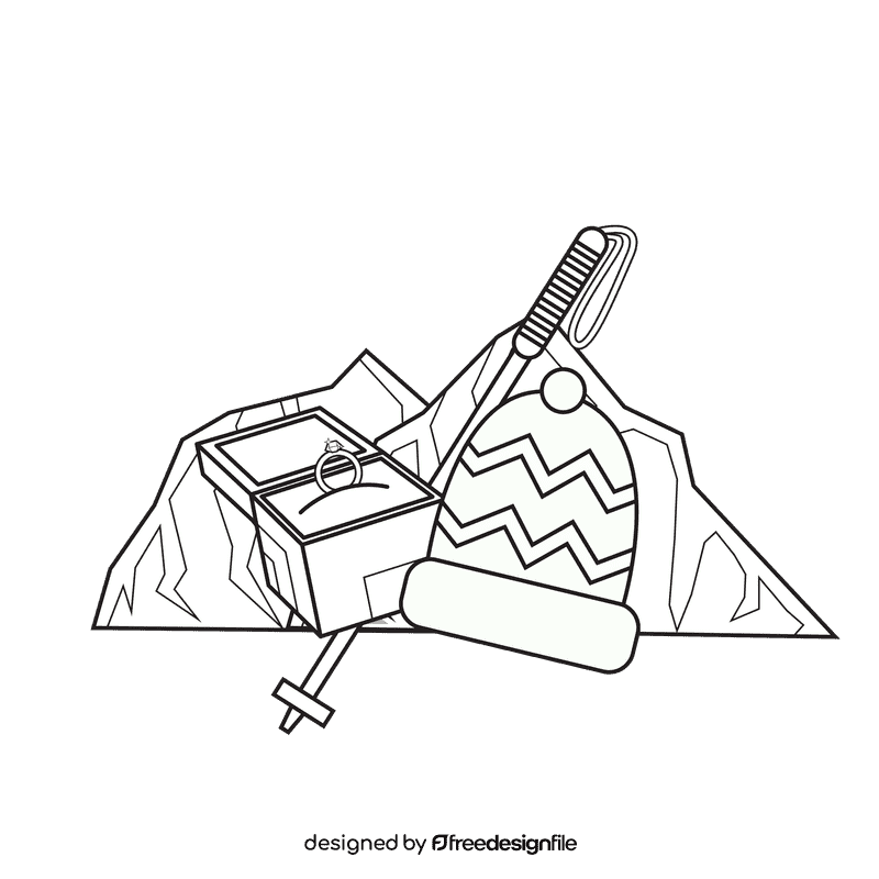 Proposal Hiking black and white clipart