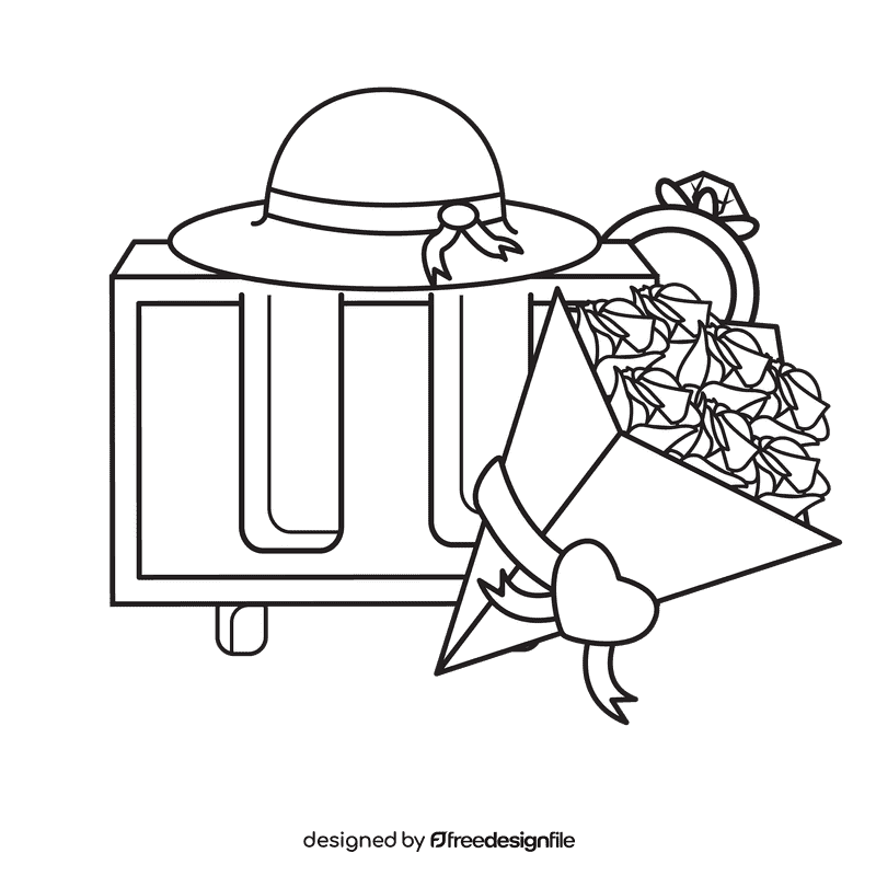 Proposal Holiday black and white clipart