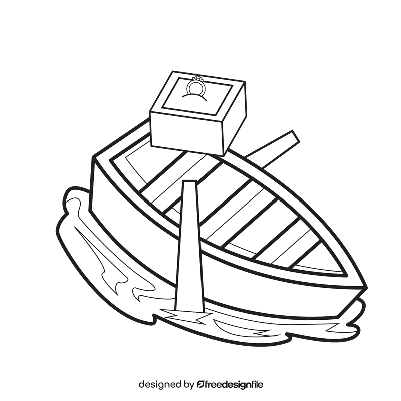 Proposal In The Lake black and white clipart