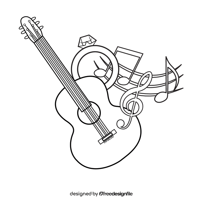 Proposal With Music black and white clipart