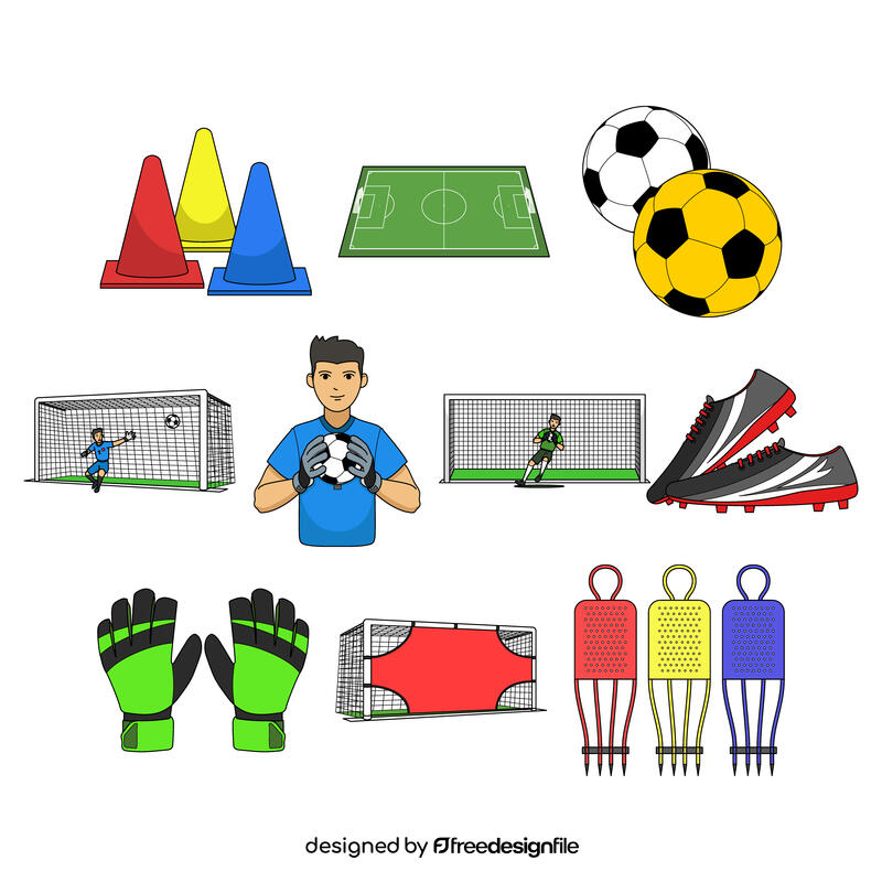Soccer Goal Post vector Set vector