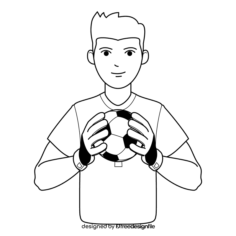 Soccer Goal Post Goal Keeper black and white clipart