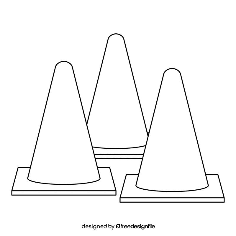 Soccer Goal Post Practice Cone black and white clipart