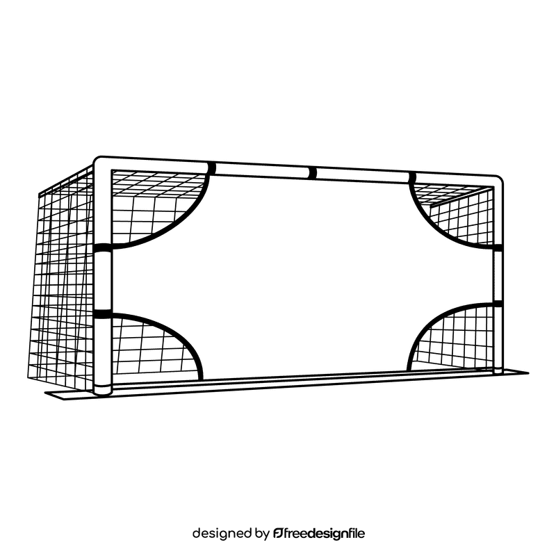 Soccer Goal Post Shooting Target black and white clipart