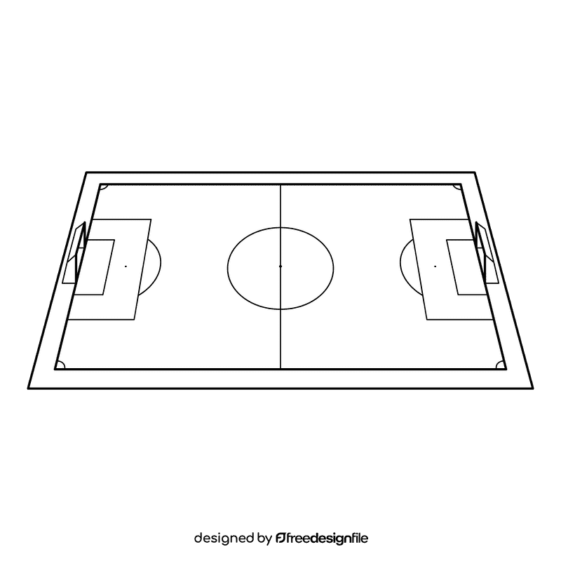 Soccer Goal Post The Field black and white clipart