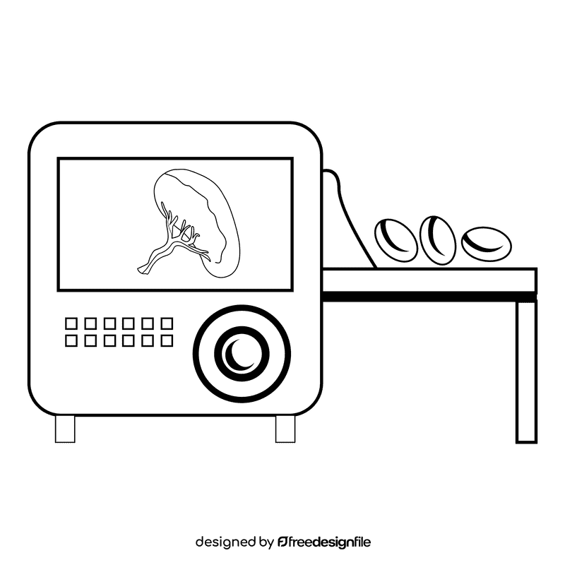 Spleen cell blood produce black and white clipart
