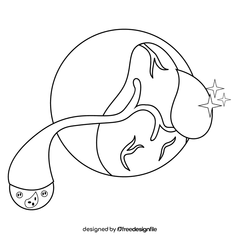 Spleen filter red blood cell black and white clipart