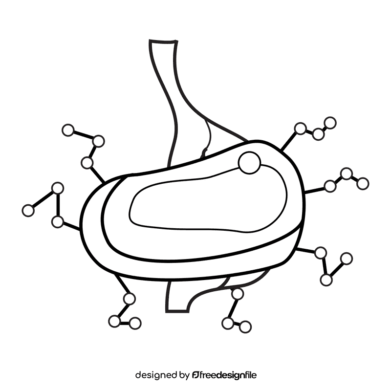 Stomach break foods molecules black and white clipart
