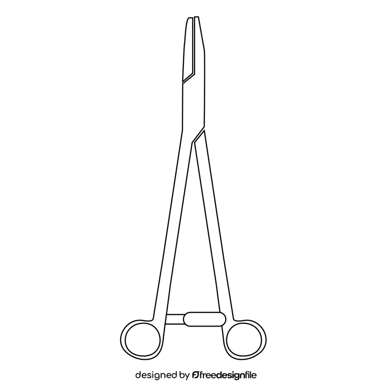 Forceps black and white clipart