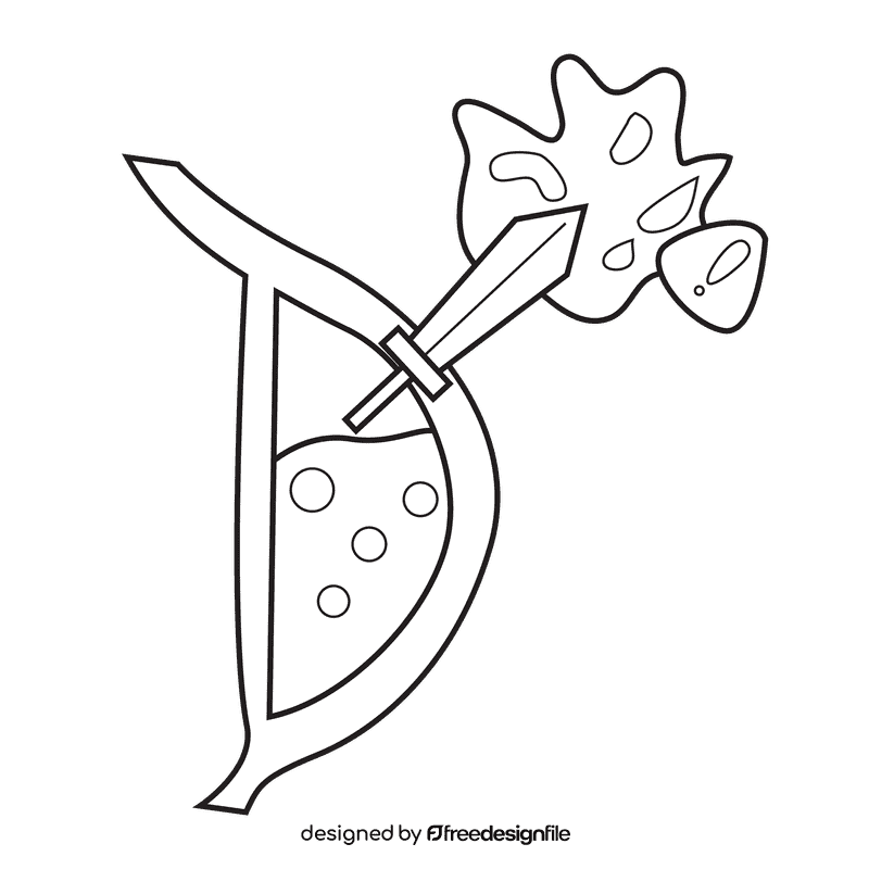 Stomach destroy harmful microorganism black and white clipart