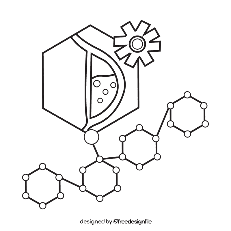 Stomach hormone control black and white clipart
