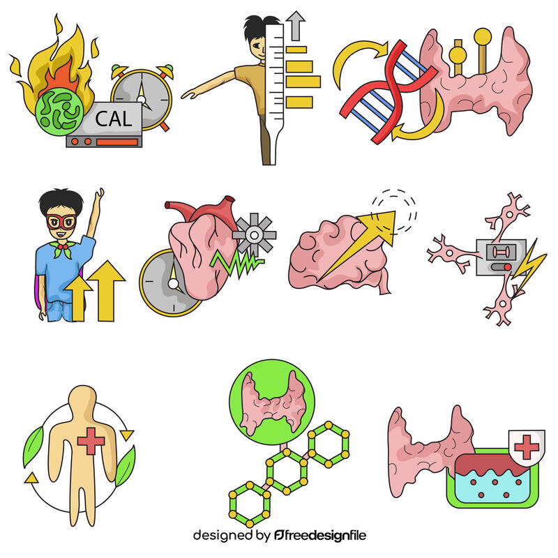 Thyroid set vector