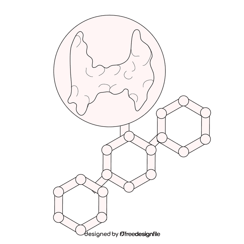 Thyroid hormone produces black and white clipart