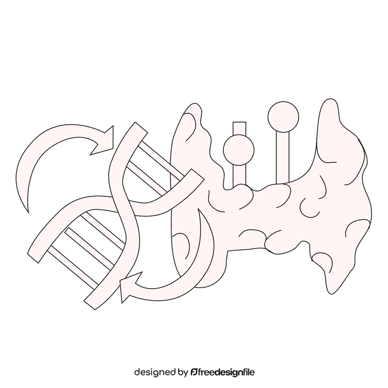 Thyroid reproduces cell control black and white clipart