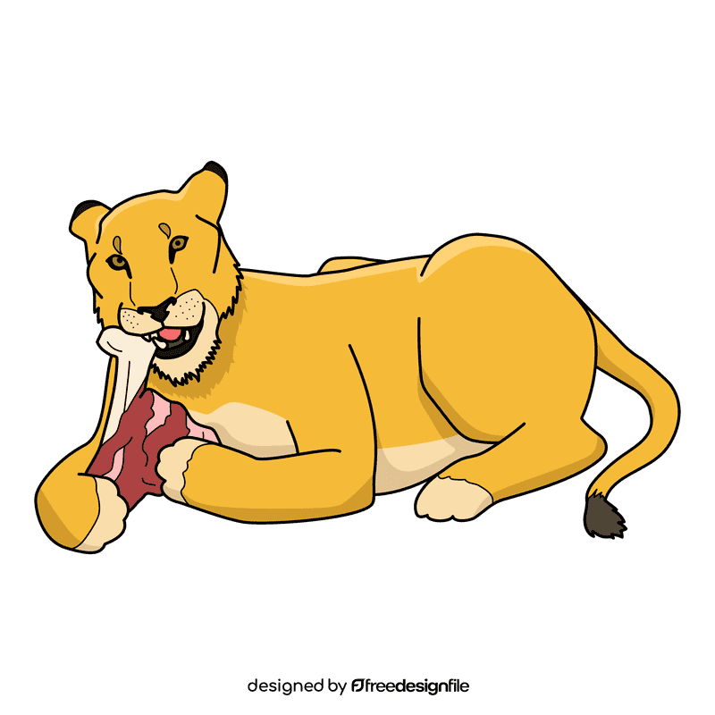 Lioness Eating clipart