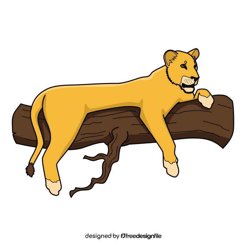 Lioness In A Tree clipart
