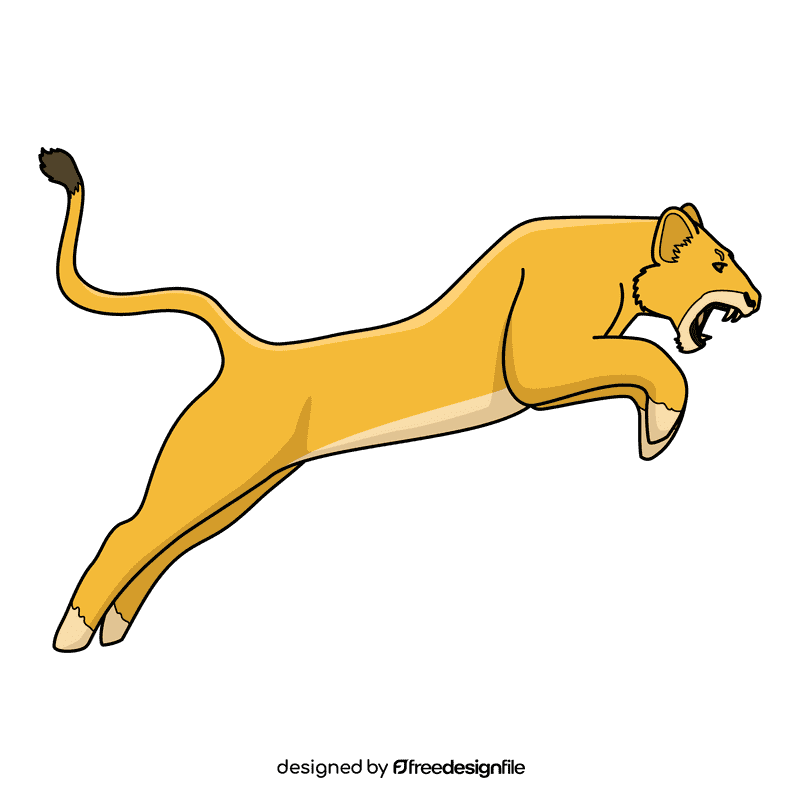 Lioness Jumping clipart