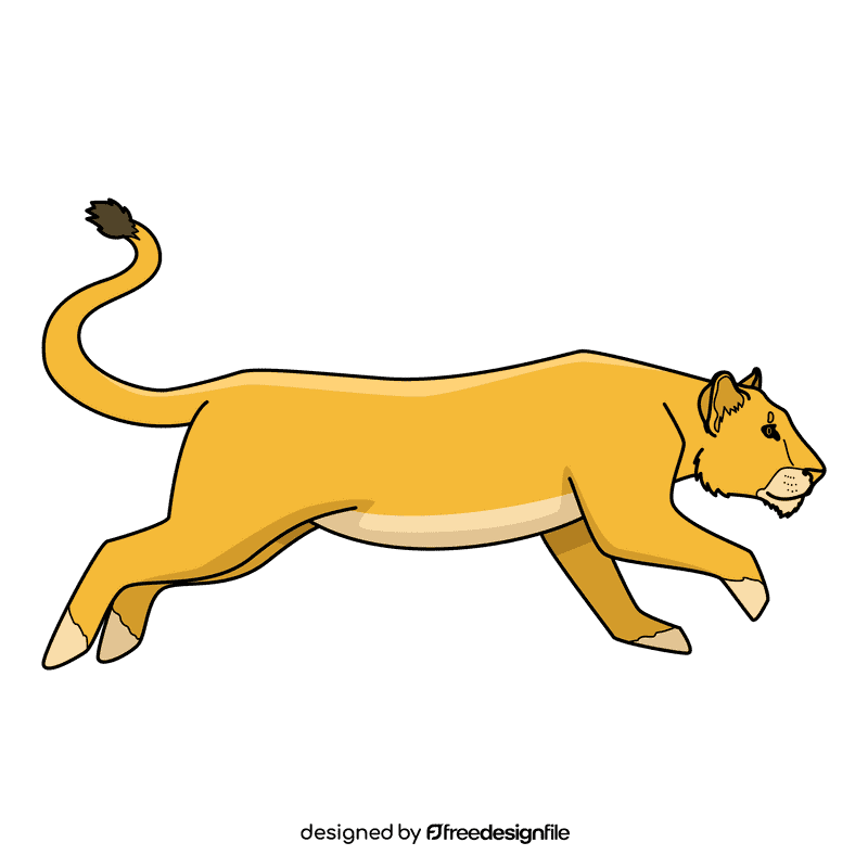 Lioness Running clipart
