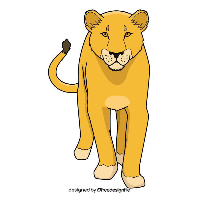 Lioness Walking Towards clipart