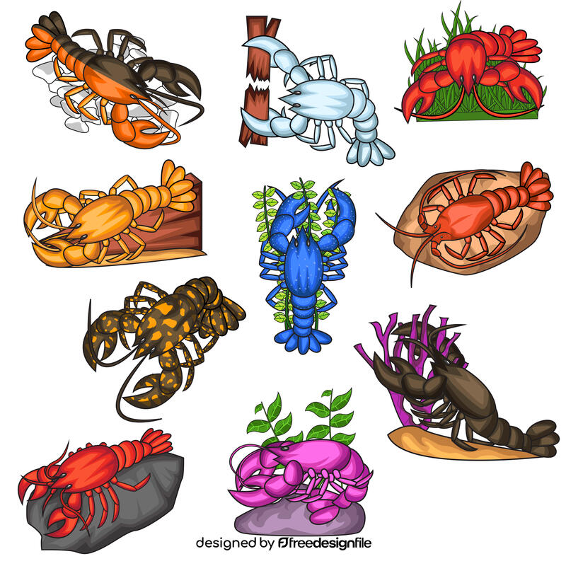 Lobster Set vector
