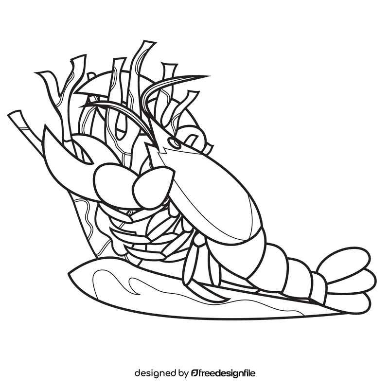 Lobster Black black and white clipart