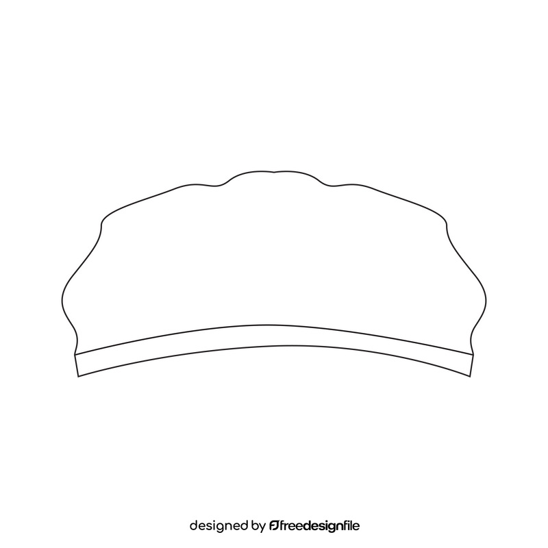 Surgical cap black and white clipart