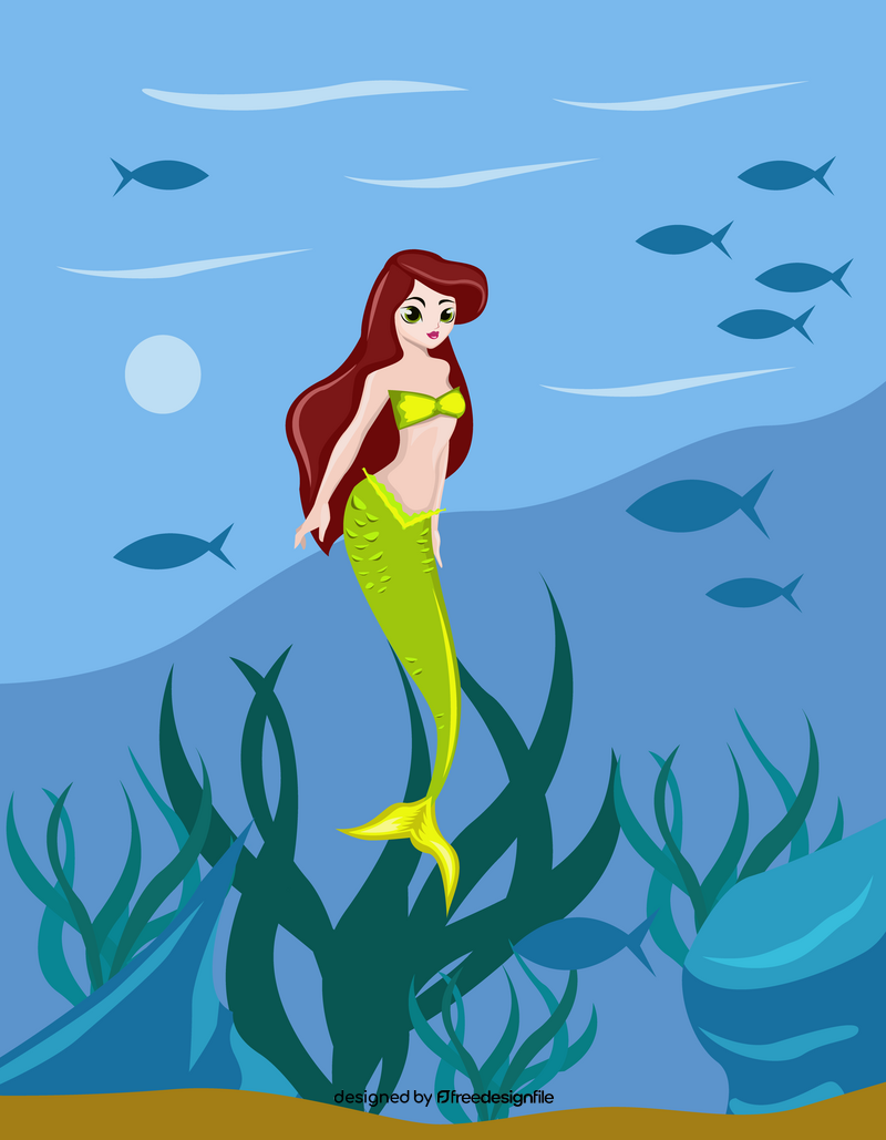 Mermaid girl vector