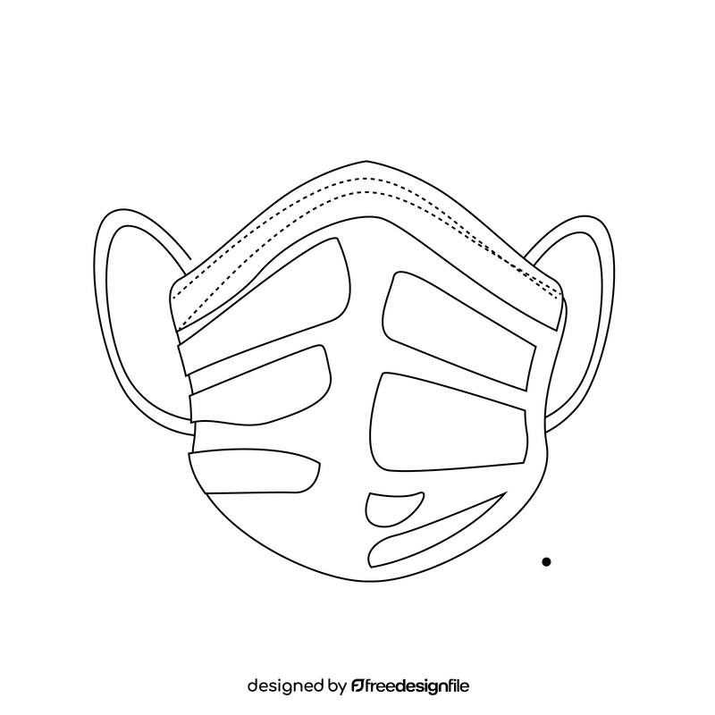 Surgical mask black and white clipart