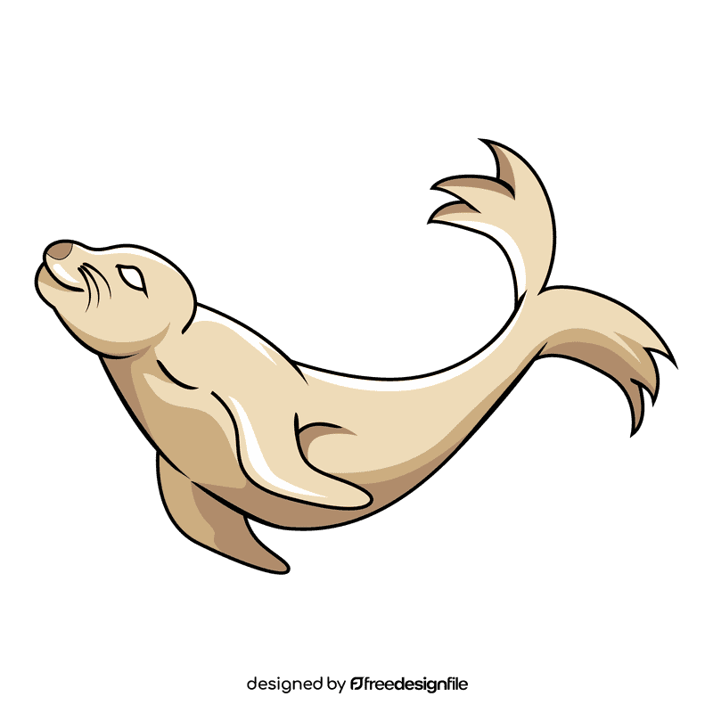 Sealion swim up clipart