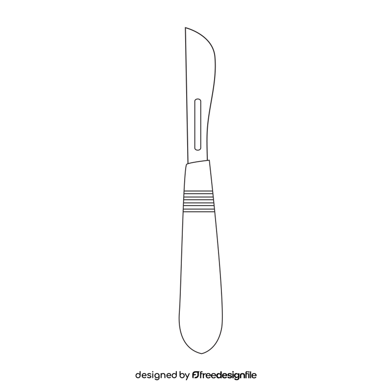 Scalpel drawing black and white clipart